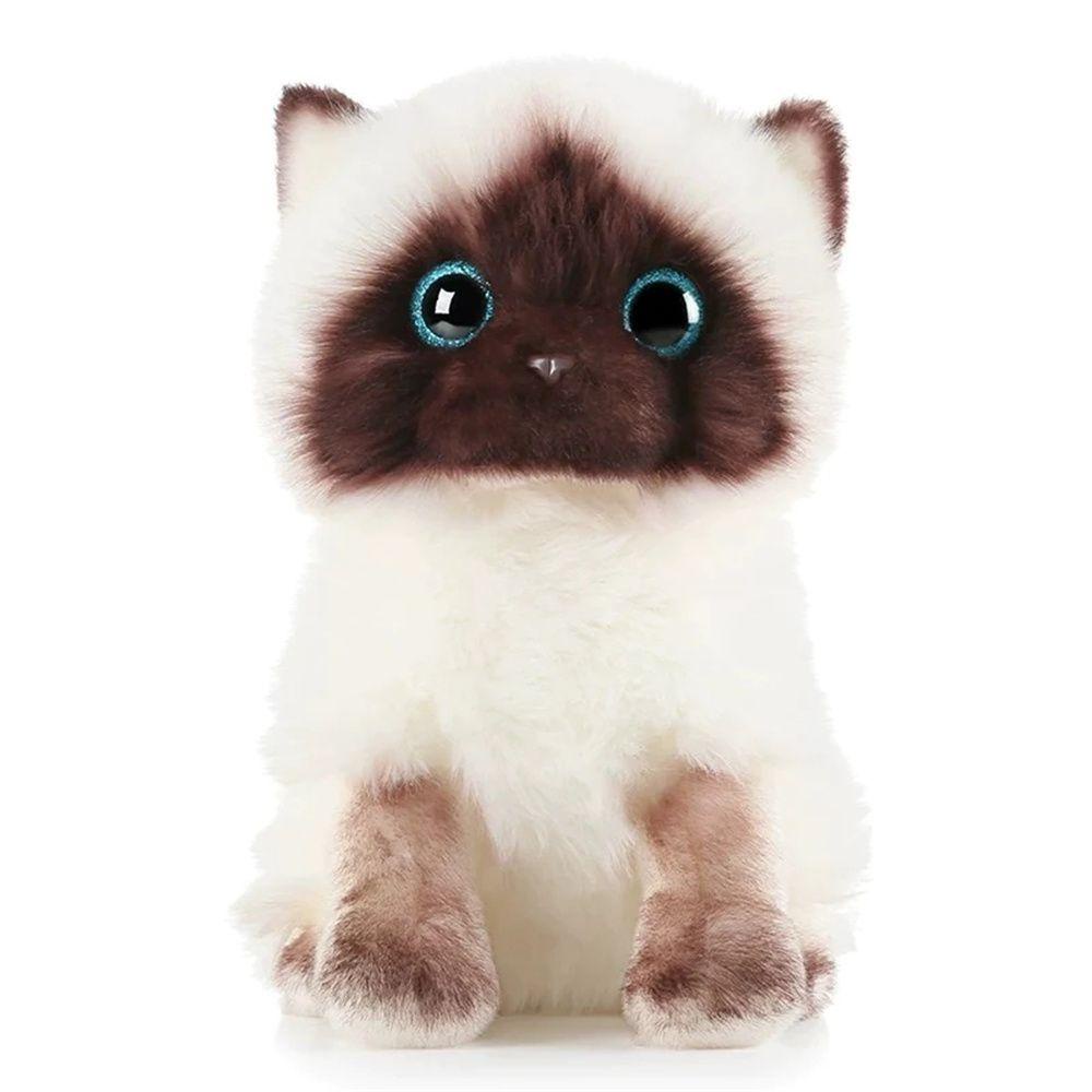 Quinton Cat Plush Toy Mainan Anak Dekorasi Rumah 20/26CM Sequin Mata Coklat Dan Putih Kucing Siam Boneka Binatang