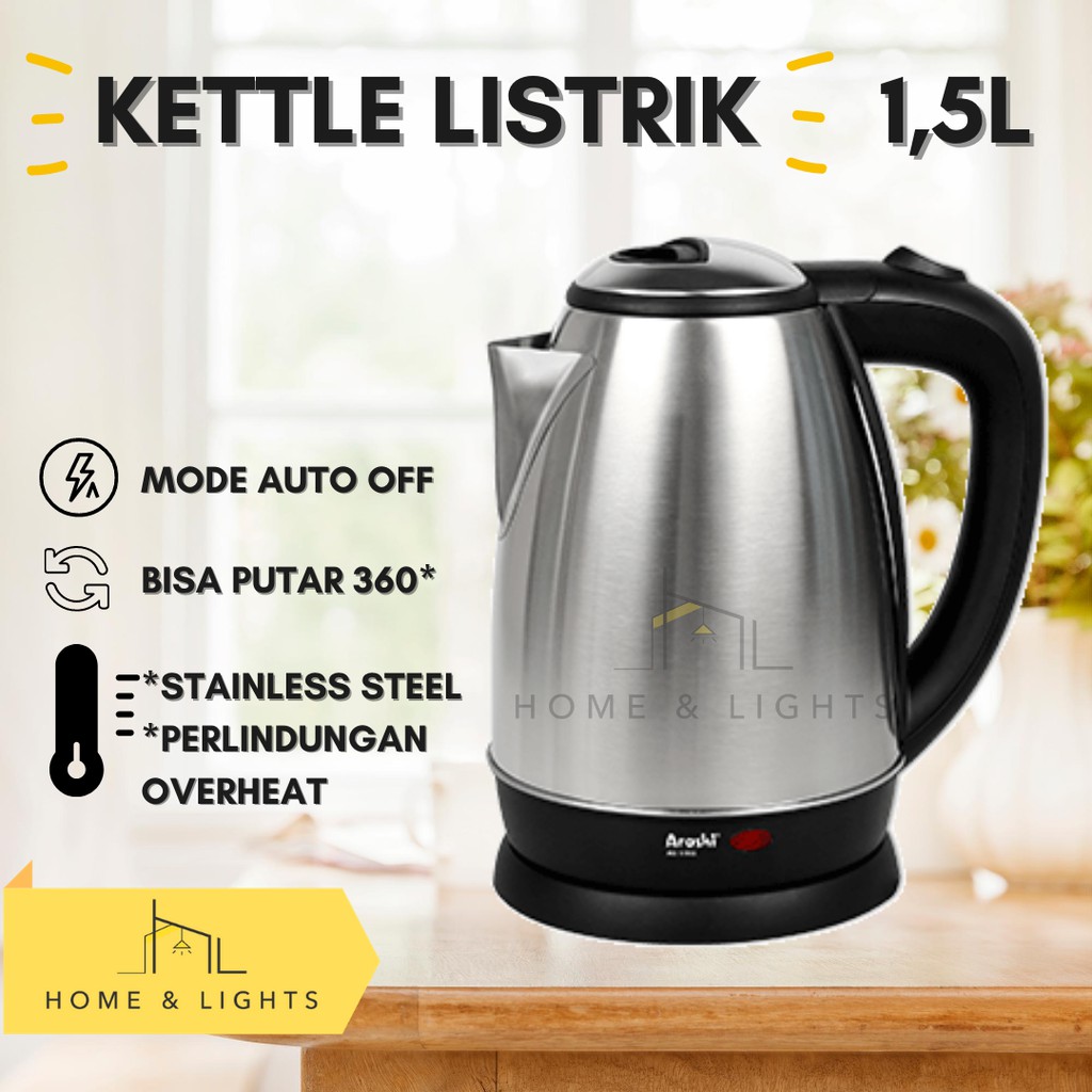 Teko Listrik / Electric Kettle Arashi Hyperlite 1.5L