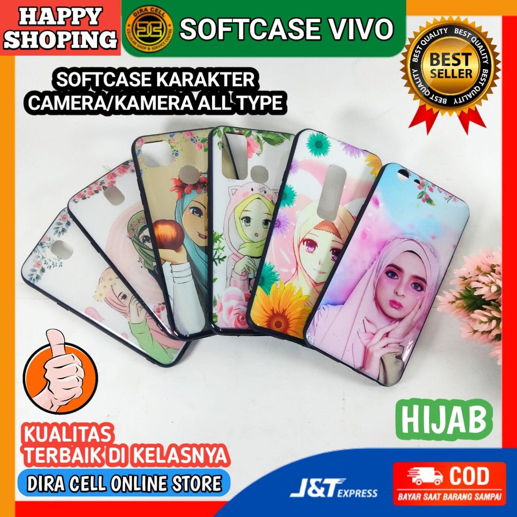 CASSING KARAKTER WANITA HIJAB ALL TYPE VIVO SILICON SILIKON HARD CASE TERLENGKAP