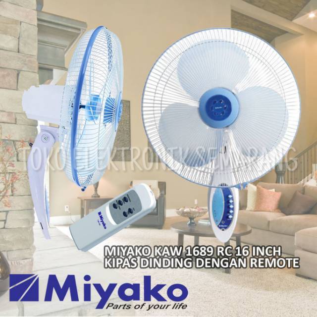 MIYAKO KAW 1689 RC KIPAS ANGIN 16 INC DINDING REMOTE WALL FAN