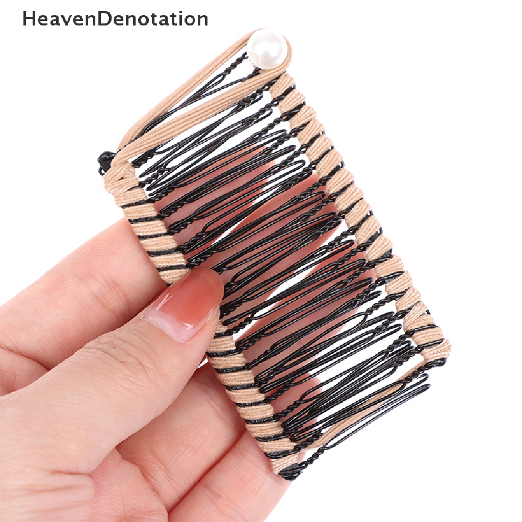 [HeavenDenotation] Vintage Banana Hair Clip Double Comb Hair Accessory Stretchable Banana Comb