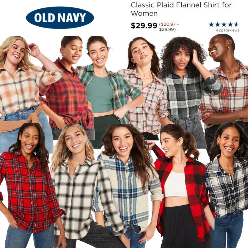 Olnavy Long Sleeve Plaid Flannel  Shirt Original Branded