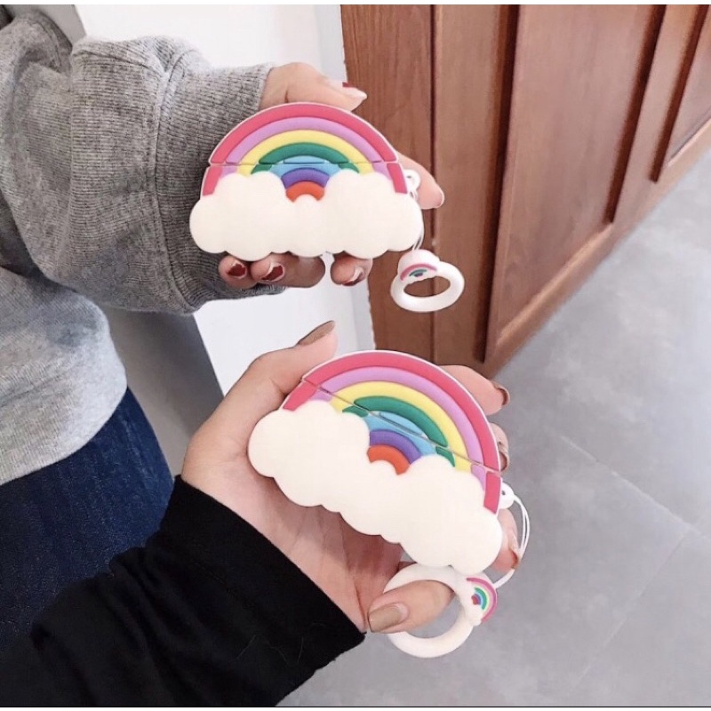 case airpods case murah rainbow pelangi WARNA WARNI imut lucu simple