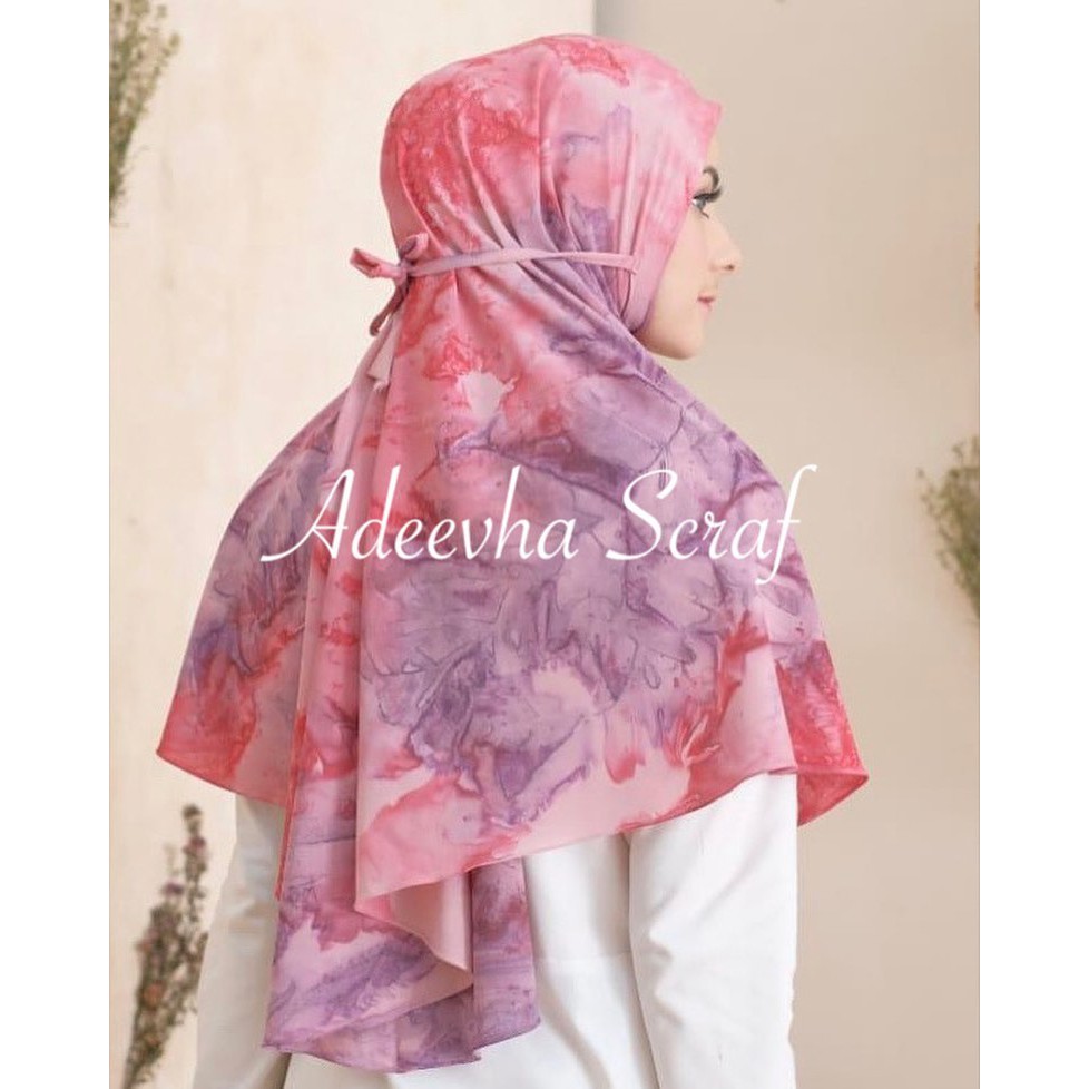 PROMO 10.10 !!! HIJAB BERGO INSTAN MARYAM MOTIF TIE DYE ORIGINAL BAHAN CREPE DIAMOND - SIZE BESAR-2