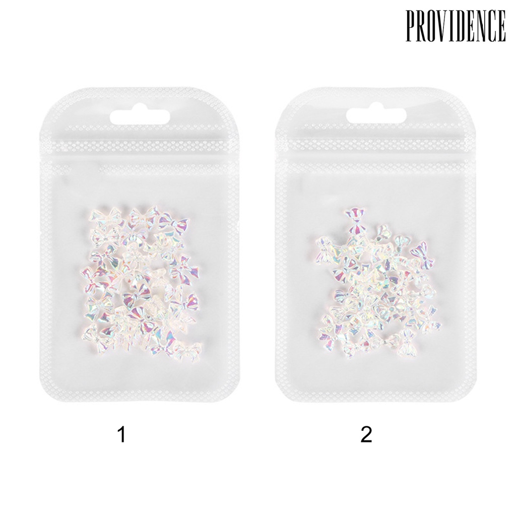 Providence 30Pcs/Pack Nail Art Bowknot Stylish Decorative Resin Bow Rhinestone Manicure Decoration for Women