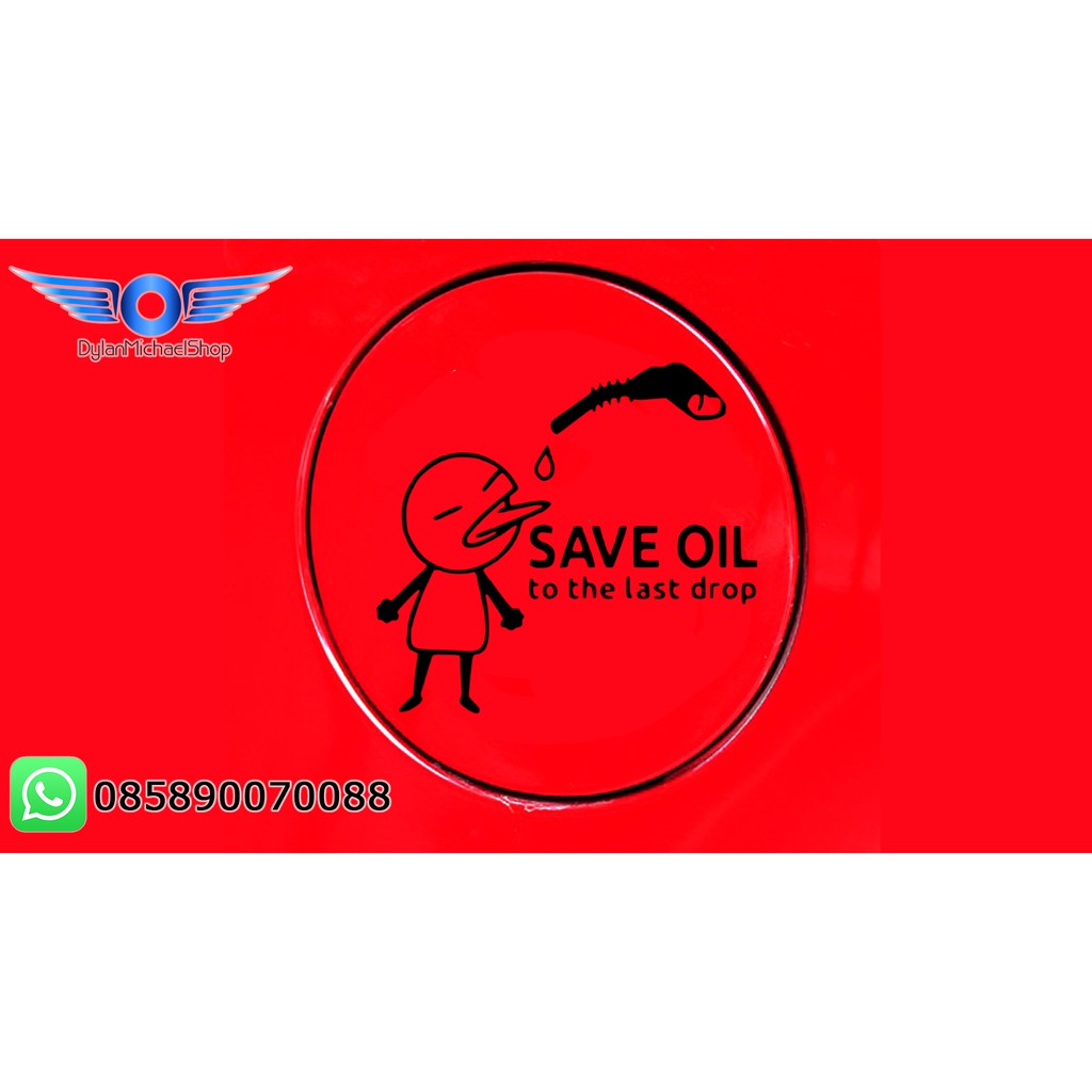 Stiker Mobil Tutup Tangki Bensin Save Oil Drop Cap Cover Fuel Sticker