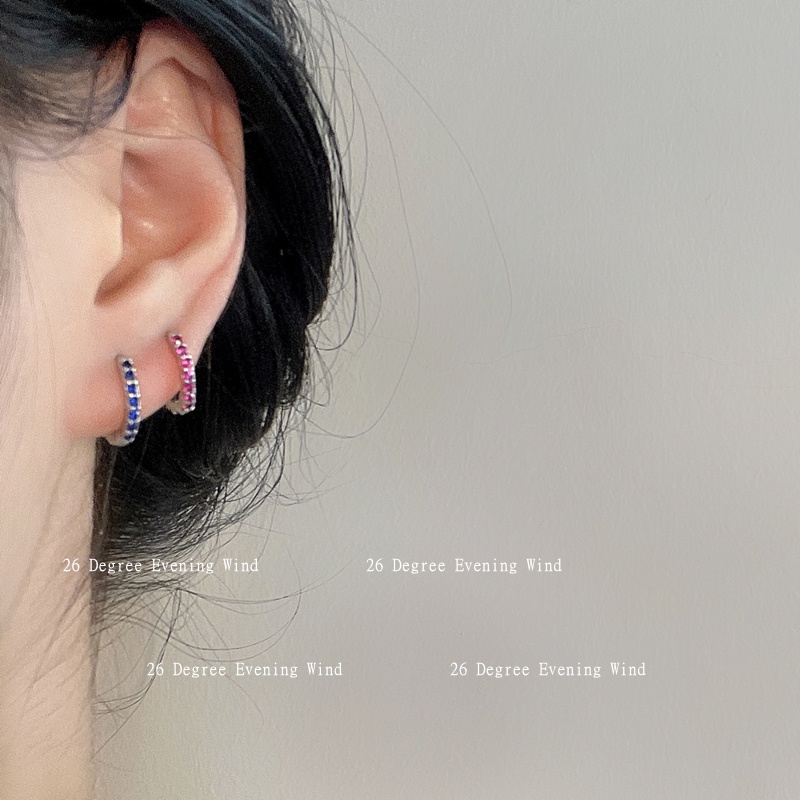 Anting Hoop Aksen Berlian Untuk Aksesoris