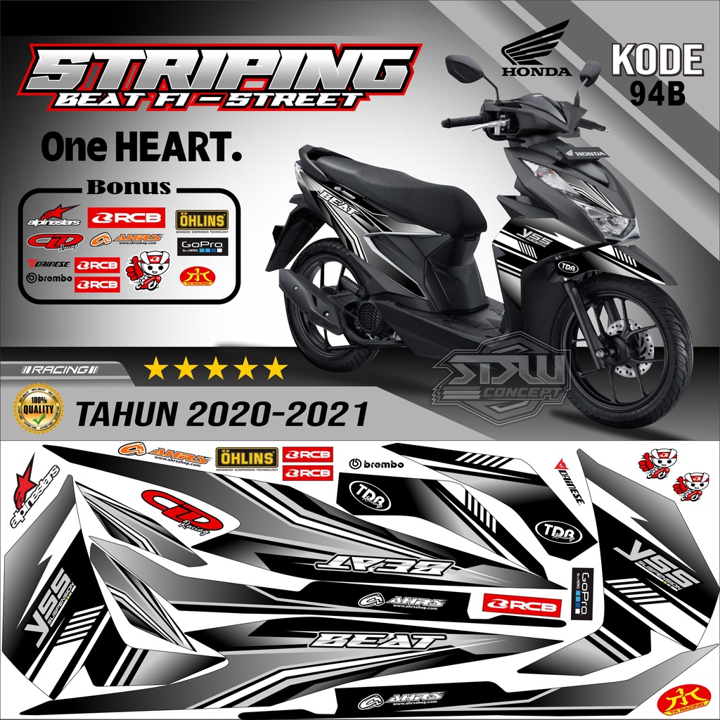 Striping Beat New Stiker Lis Motor Beat New Variasi kode 94