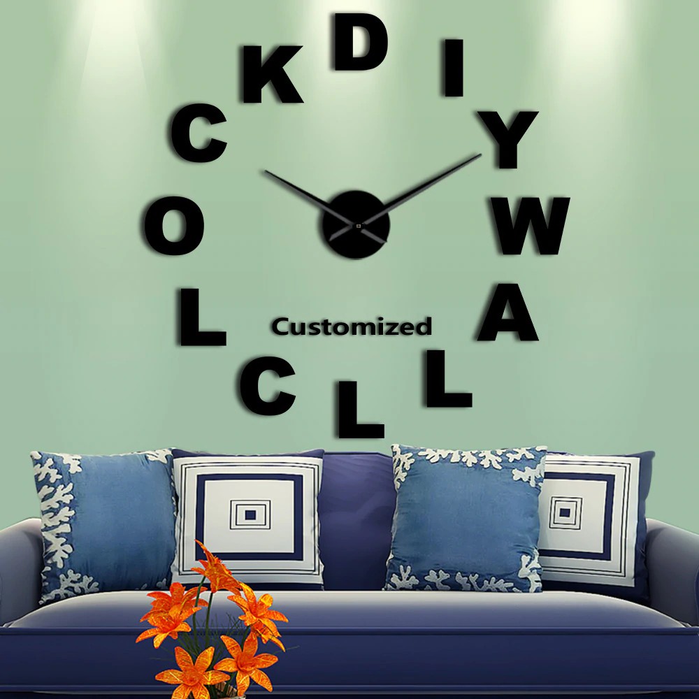 Custom Order Diy Giant Wall Clock Personalized Your Name Unique Gift For Him Her Shopee Indonesia