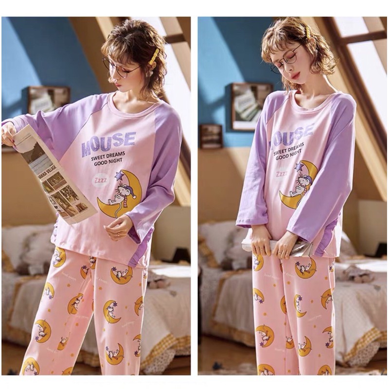 STELAN BAJU TIDUR IMPORT PP  Baju tidur lengan panjang Piyama dewasa import