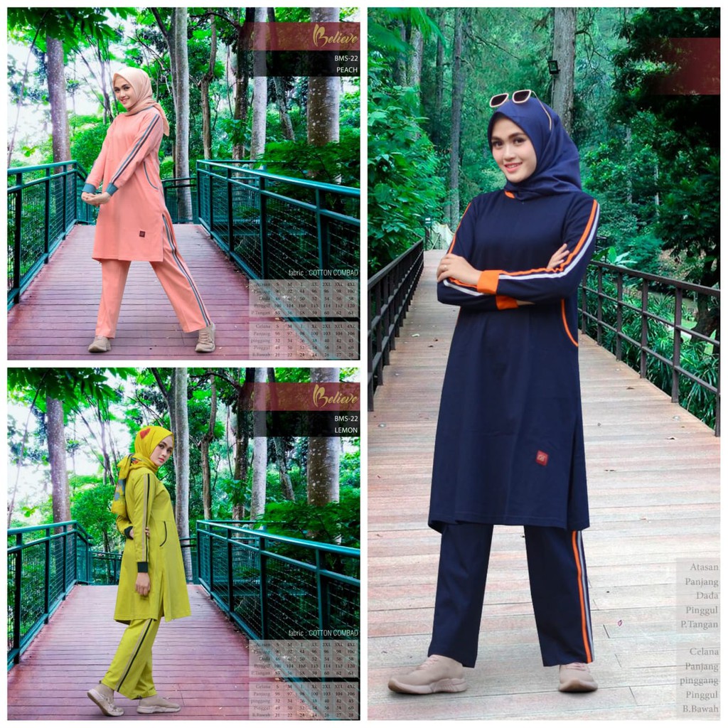BAJU OLAHRAGA WANITA MUSLIM MUSLIMAH BMS 22