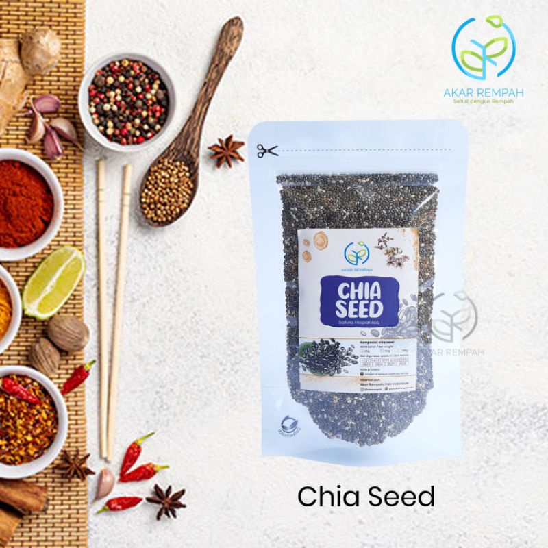 

Chia Seed Murni / Biji Chia / Black Chia Seed / Detox Gorengan / isikeranjangmu akarrempah