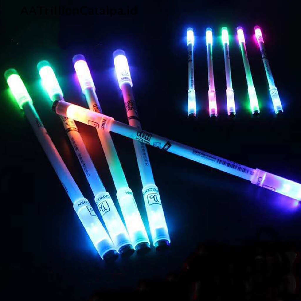 (AATrillionCatalpa) Pulpen Gel 0.5mm Dengan Lampu LED Untuk Pelajar