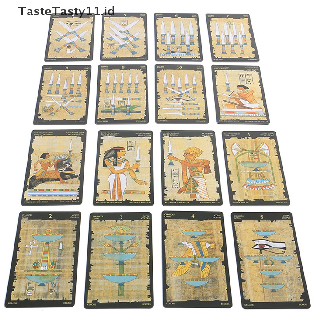 【TasteTasty】 Egyptian Tarot of Wirth Tarot Cards Oracle Cards for Divination Fate Tarot .