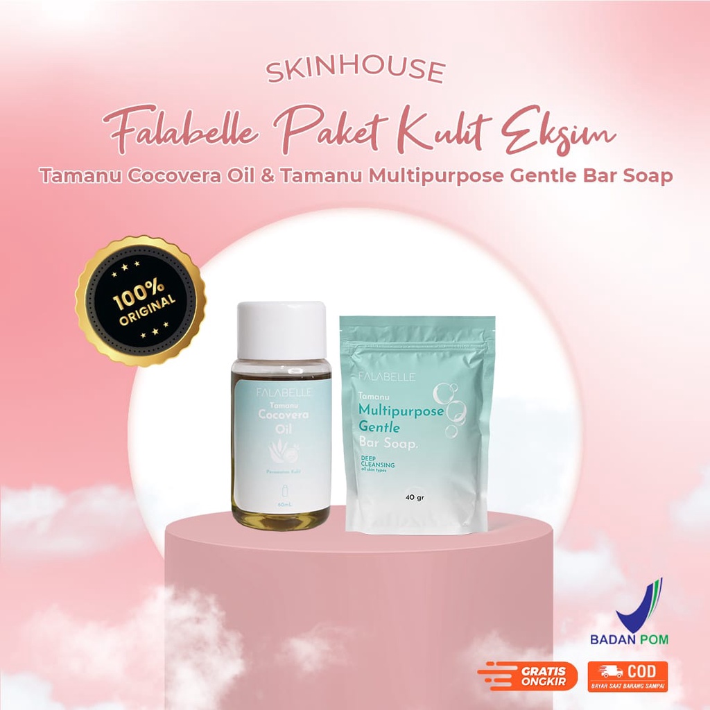 [ SKINHOUSEID ] Paket Kulit Eksim ( Tamanu Cocovera Oil, Tamanu Bar Soap )