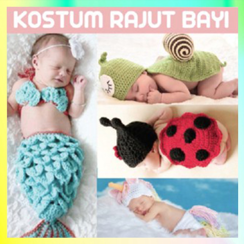 Kostum Bayi Newborn Baju Rajut Bayi Foto Fotografi Full Month 2