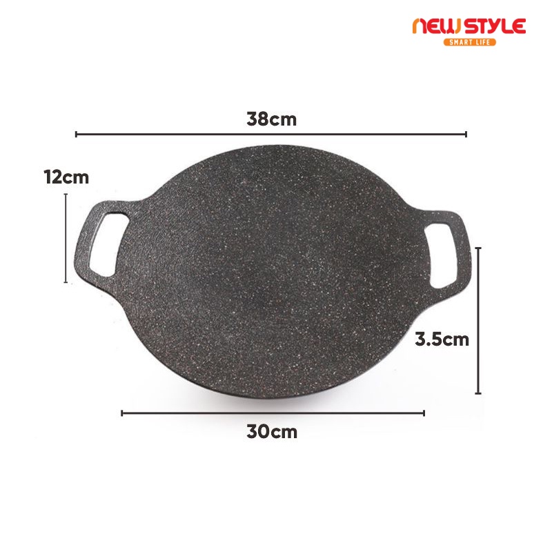 GRILLPLATE 34CM  Panggangan Multi Grill Pan / Wajan Panggang Keramik Panggang Daging Alat Pemanggang Panci BBQ Non-stick