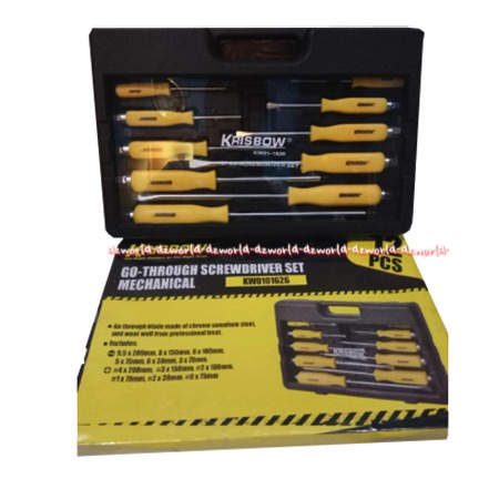 Krisbow Screwdriver Set 12pcs Perkakas Mekanik Set Obeng 1set Screw Driver Membuka Mengencangkan Baut Kris Bow