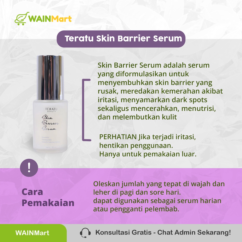 Teratu Beauty Skin Barrier Serum 30 mL Cerahkan Kulit Samarkan Dark Spot Skincare Noda Hitam