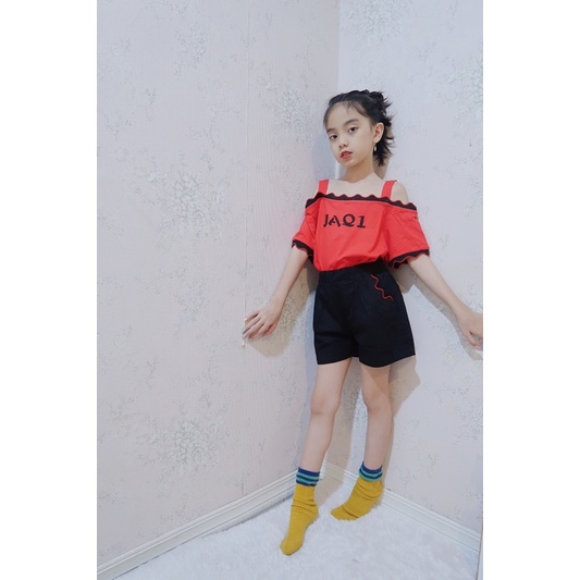 setelan anak import 9-11thn/ baju anak import korea/setelana celana pendek dan baju katun/setelan sa