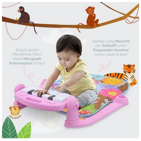 PLAYGYM PLAYMAT UNTUK BAYI MAINAN GYM PIANO MUSICAL PLAYGYM / MATRAS BAYI / MATRAS MAINAN BAYI-PINK