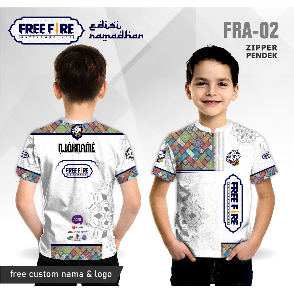 Jersey anak kaos game free fire evos desain baju koko