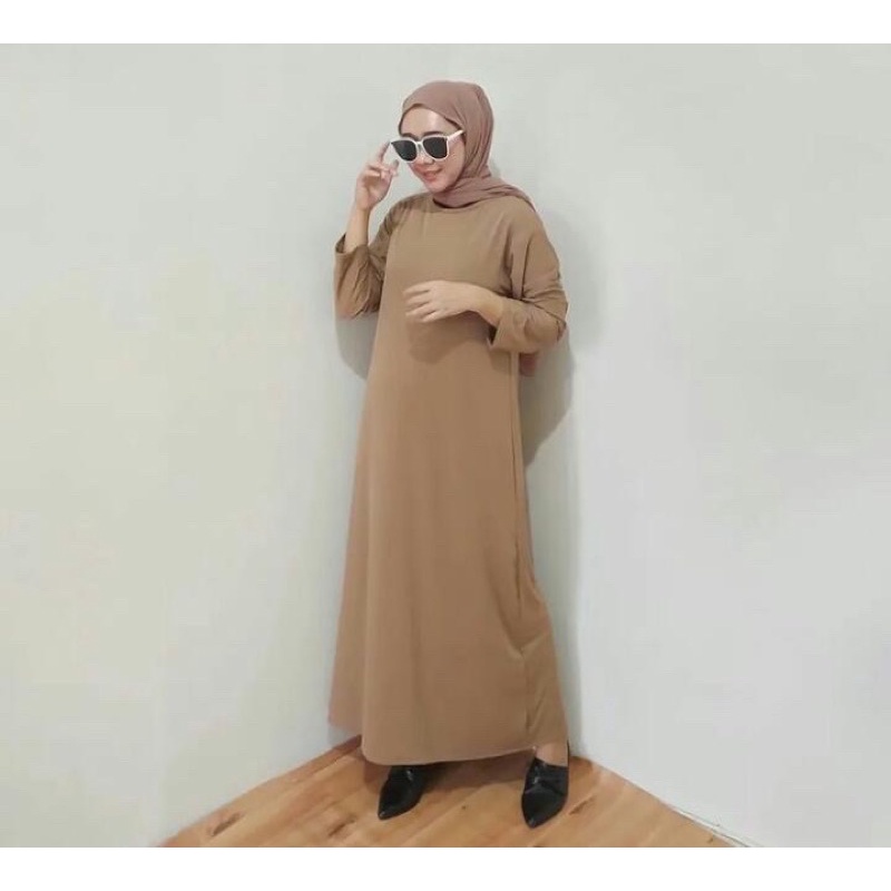 INNER DRESS BAHAN JERSEY // INERR DRESS LENGAN PANJANG