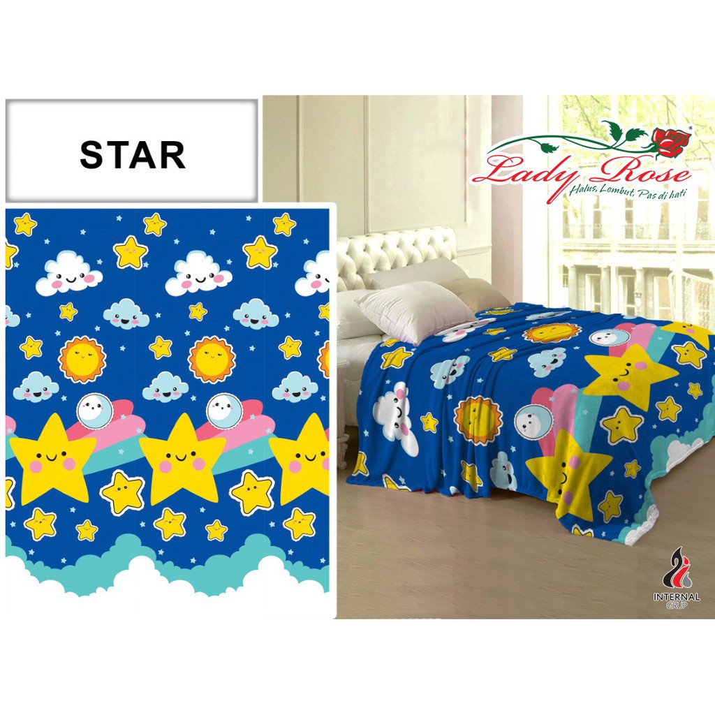 WW Selimut Lady Rose bulu halus NEW motif 2018 160x200 ladyrose kids anak remaja cute star