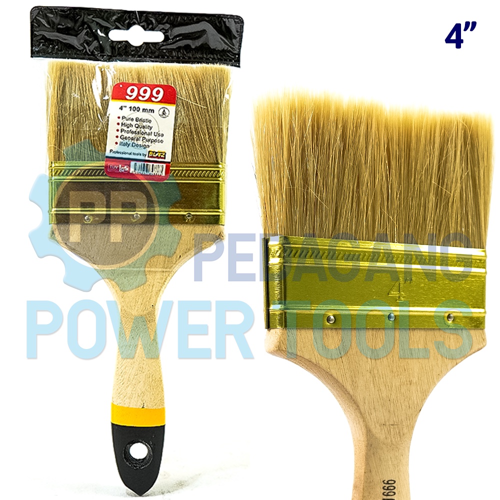 PH-999 KUAS CAT 4&quot; INCH GAGANG KAYU KOAS KWAS CAT TEMBOK PAINT BRUSH