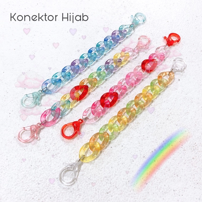 Kalung Tali Masker Konektor Hijab Rantai korea / strap mask PERMEN KRISTAL earloop headloop