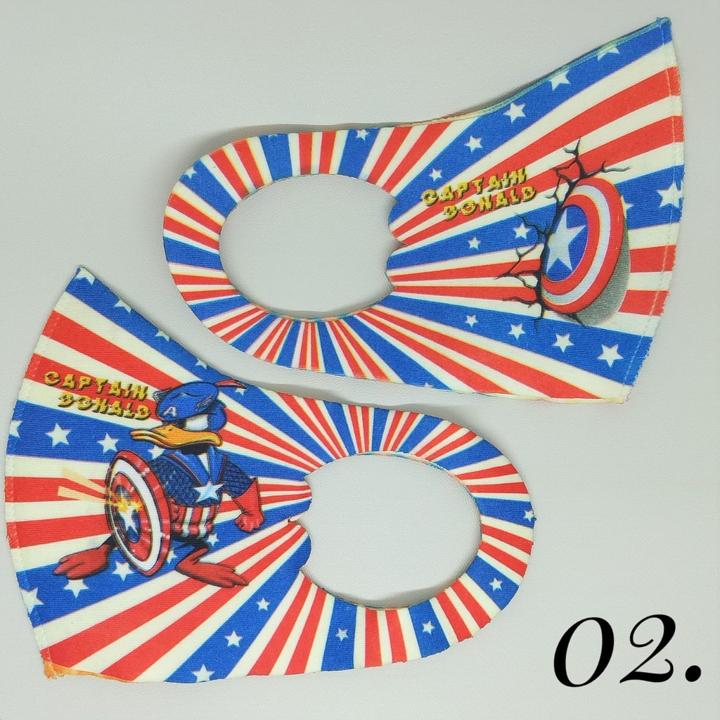 Arnis Masker Anak Non Medis Bahan Scuba Tebal dengan Motif Printing Lucu Bergambar / COD