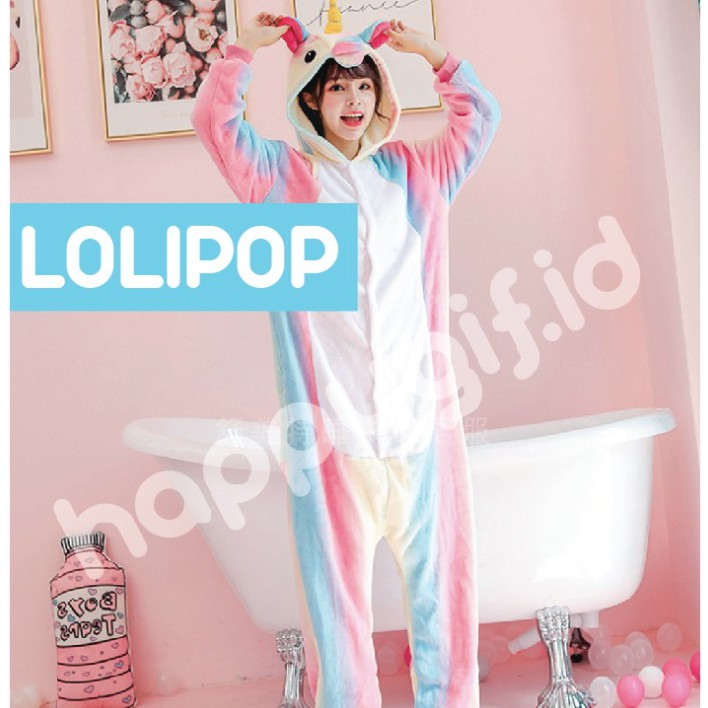 BAJU KOSTUM ONESIE KIGURUMI PIYAMA UNICORN DEWASA