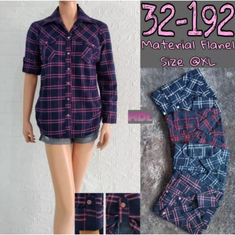 Kemeja Kotak Flanel// Kemeja Wanita Motif Kotak-Kotak// Kemeja Murah// Kemeja Trendy Kekinian