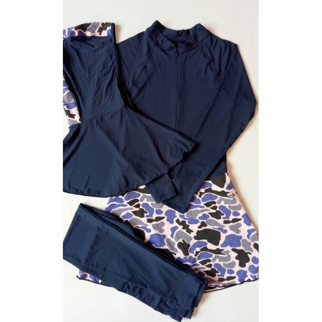 Baju Renang Muslimah Dewasa Motif Rok Tentara PROMO Baju Renang Muslimah Dewasa Motif Rok Tentara PROMO