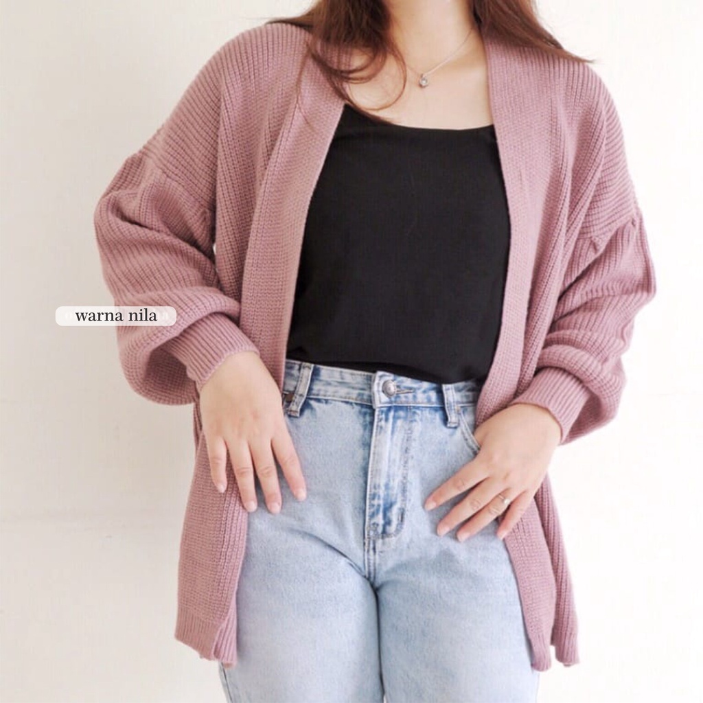 CARDIGAN HOKAIDO RAJUT OVERSIZE LENGAN BALON