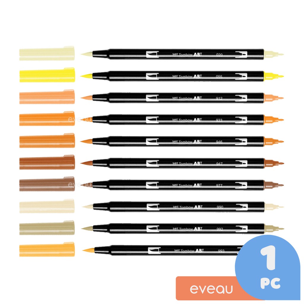 

Tombow Dual Brush Pen Art Markers Orange, Yellow, & Brown Series (Kuning & Coklat) | Spidol Satuan