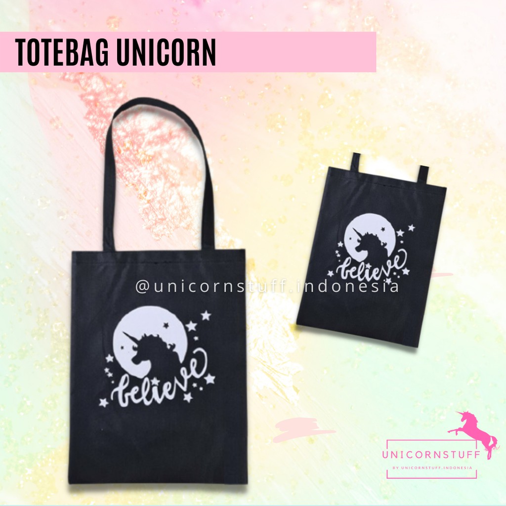 Tote Bag Unicorn Wanita Totebag Perempuan Anak Tas Les Sekolah Kado Selempang Bahu