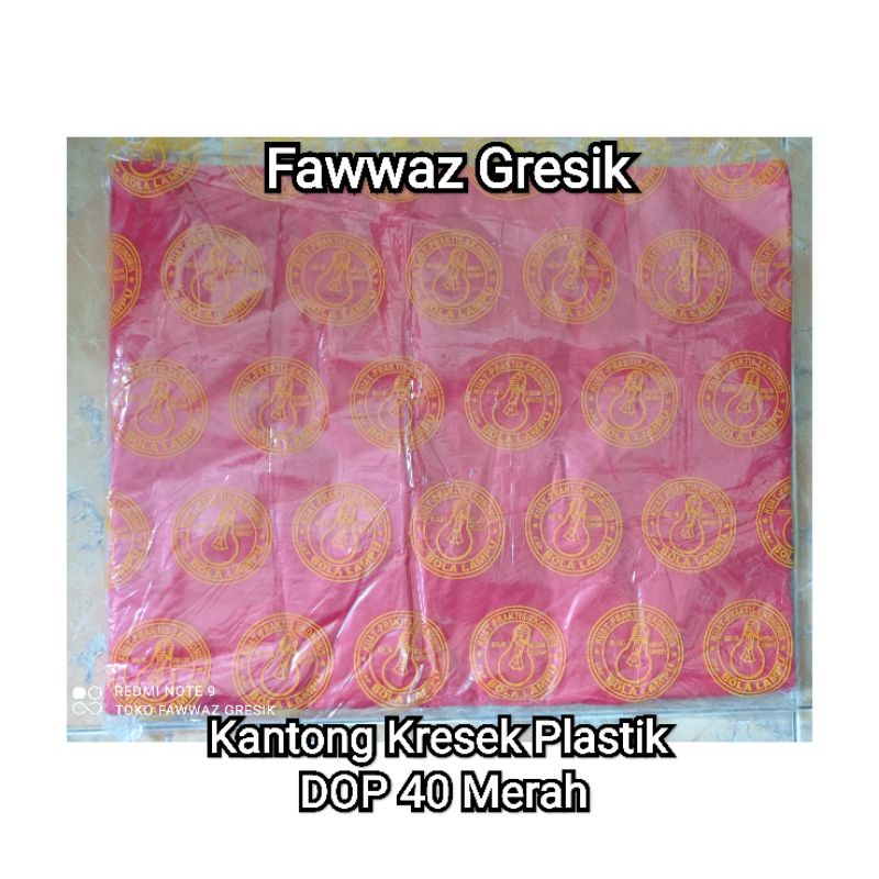 Kantong Kresek Bola Lampu 40x54x02 Merah / Kantong Plastik Kresek 40cm