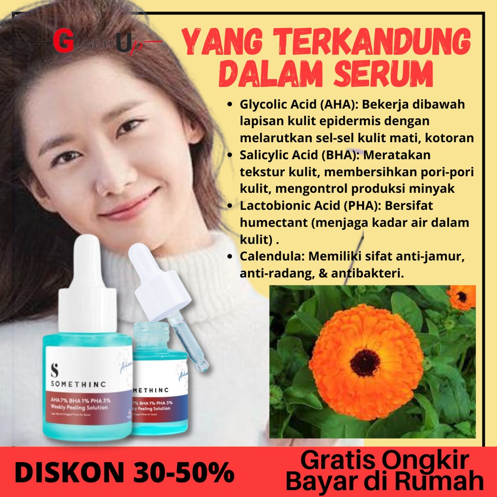 Serum Wajah Pengecil poripori Wajah SOMETHINC AHA 7%, BHA 1%, PHA 3% Weekly Peeling Solution - 20ml Perawatan Wajah