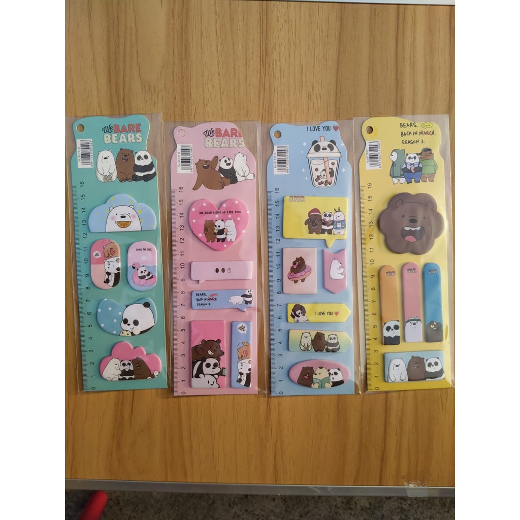 PAKET ALAT TULIS WE BARE BEAR PEN WBB KOTAK PENSIL KAIN IMPOR TERMURAH ATK DUNIA GROSIR READY COD