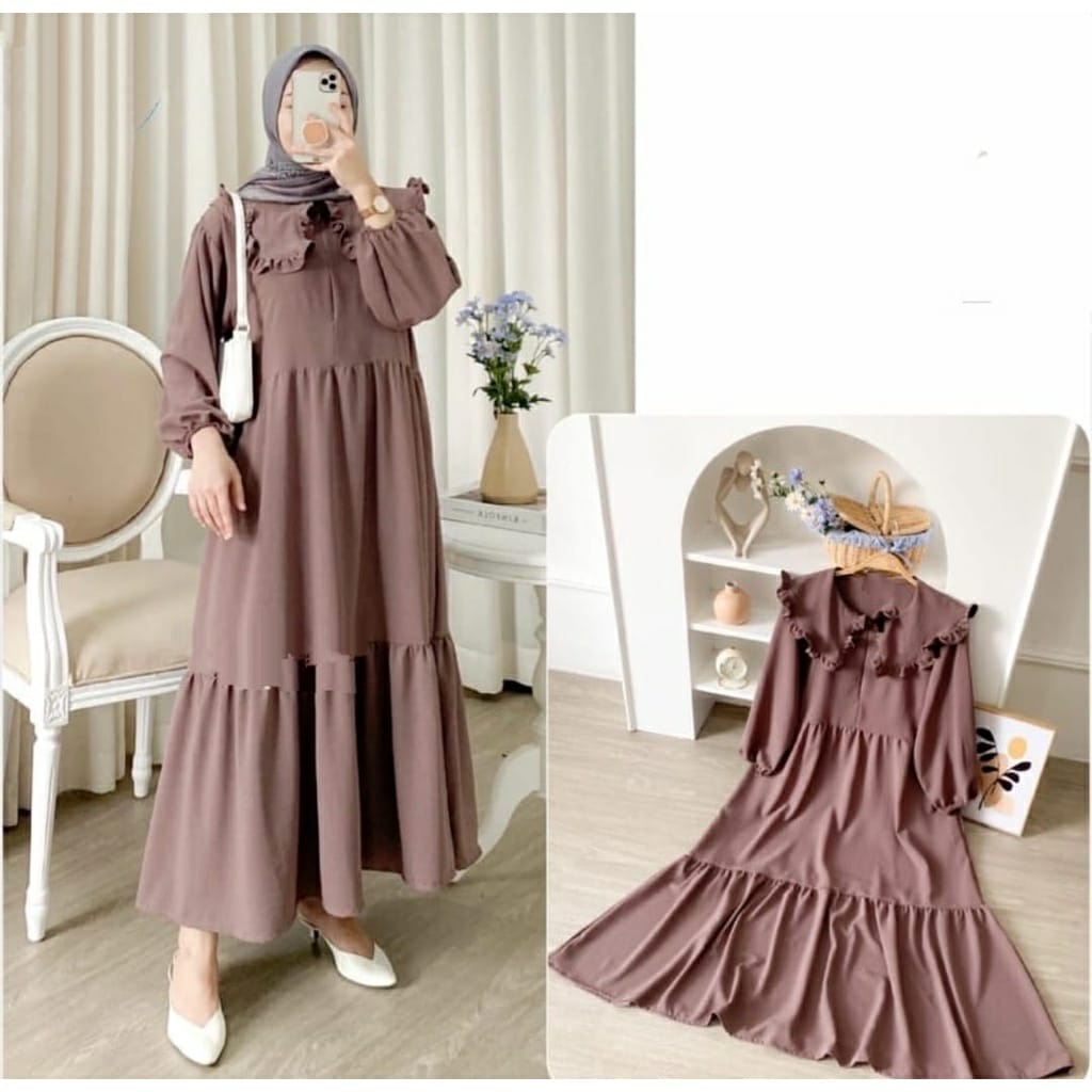 ISSOKA DRESS || MIDI DRESS WANITA JUMBO || MIDI DRESS CRINCLE PREMIUM || MIDI DRESS TERBARU 2022 || MIDI DRESS || MIDI DRESS RESLETING DEPAN TERBARU BUSUI ||  BISA COD || IZDIHAAR OLSHOP