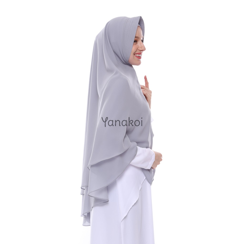 Yanakoi Hijab Jilbab  Khimar Syafa Soft  Pet Antem Warna  