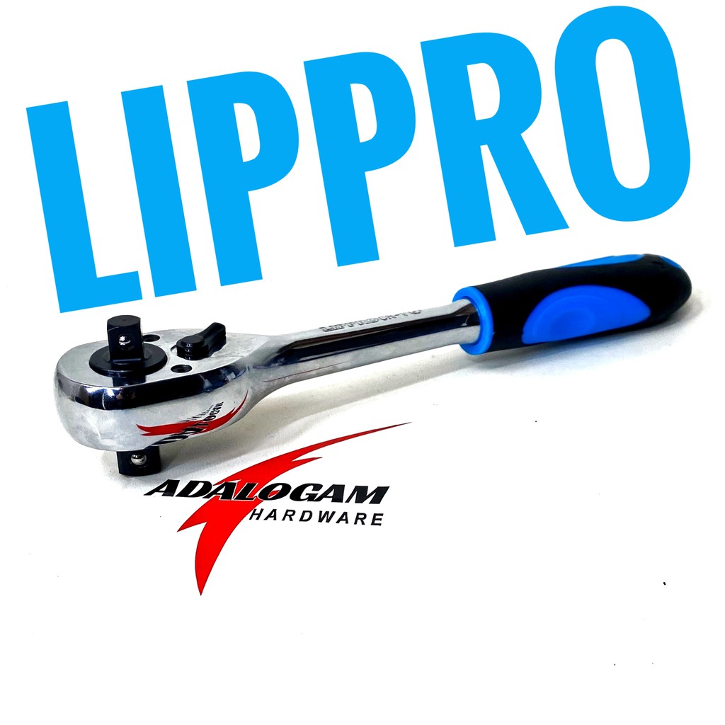 LIPPRO 2 in 1 Stang Gagang Shock Sok Rachet Rubber Handle 1/2&quot; - 3/8&quot;