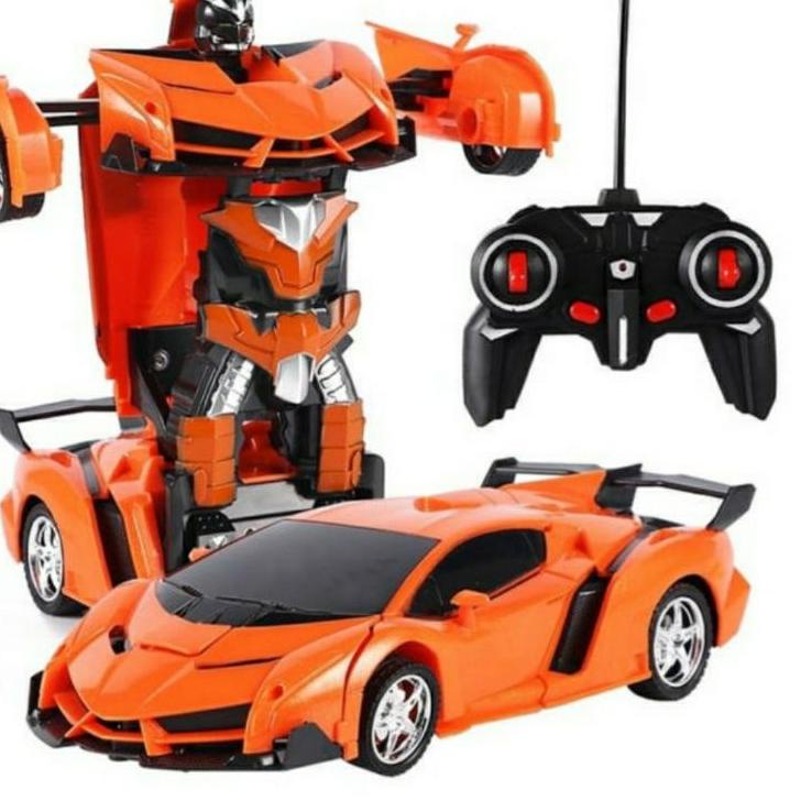 Model Favorit MAINAN MOBIL REMOTE KONTROL/CONTROL BISA BERUBAH JADI ROBOT RC SPORT CAR / RC TRANSFORMER 1:18