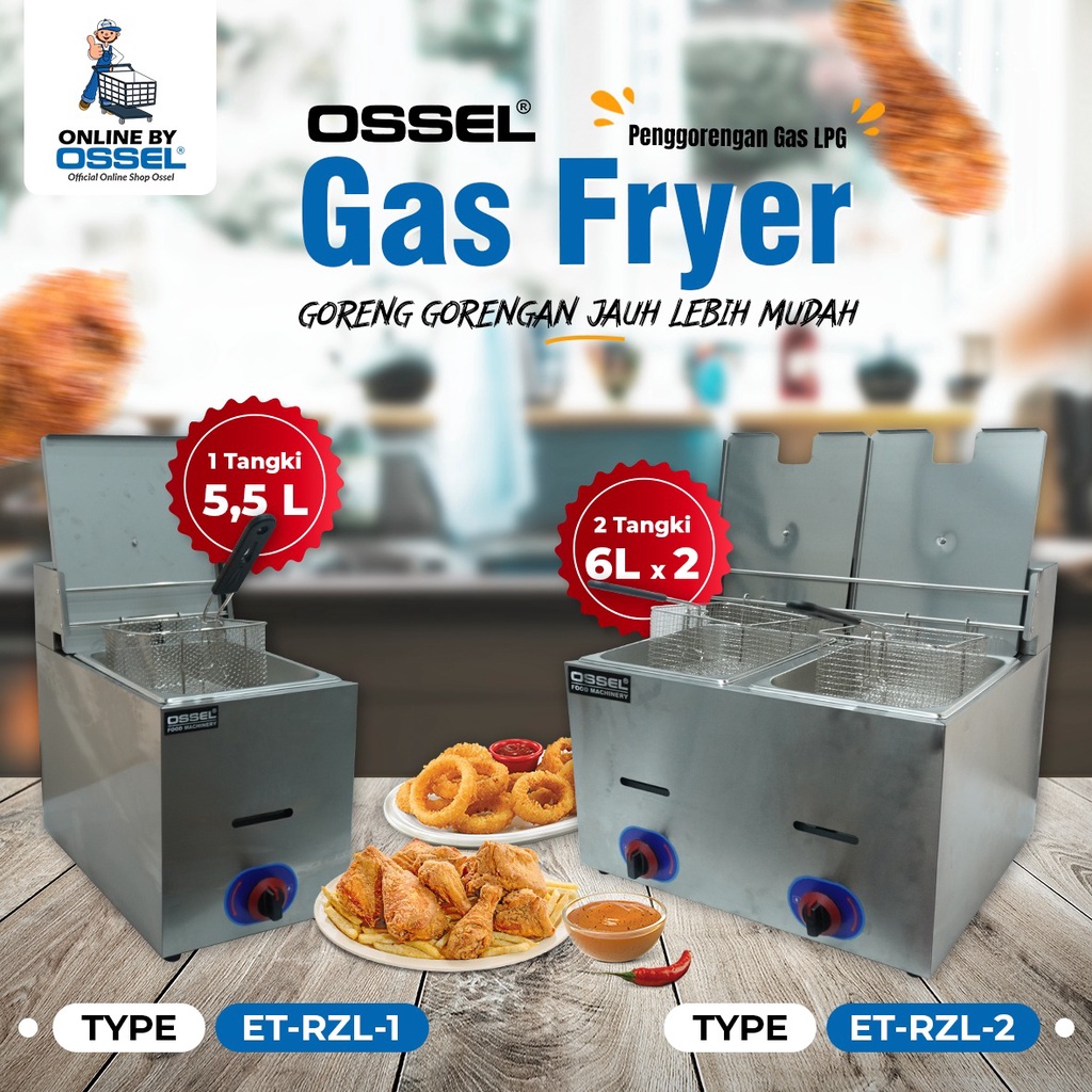 TERMURAH Gas Fryer 1 Tangki Penggorengan Kentang Gas Deep Fryer PEnggorengan Gas LPG