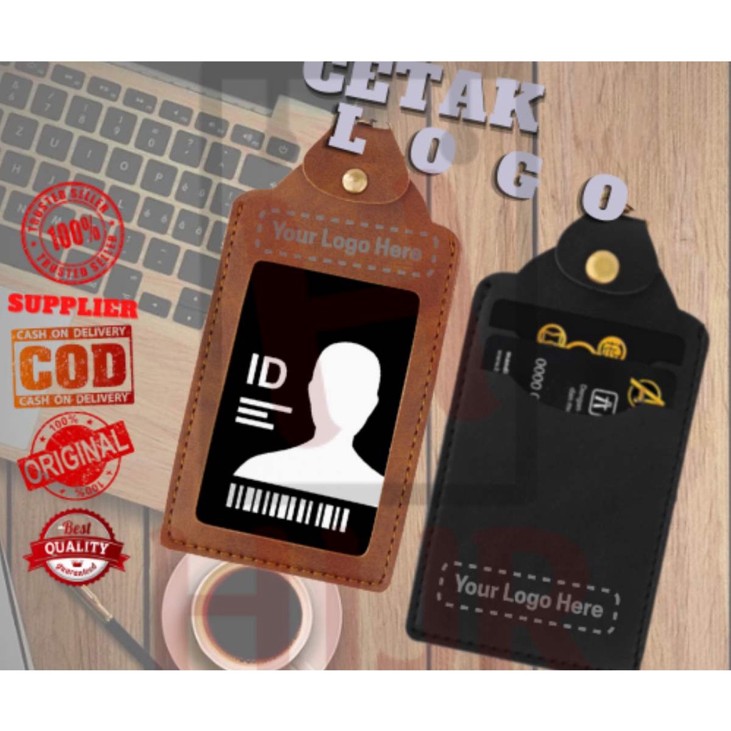 Lanyard Name Tag Gantungan id Card Name Tag Holder Id Card Holder Kulit Custom Lanyard Kulit Id Card