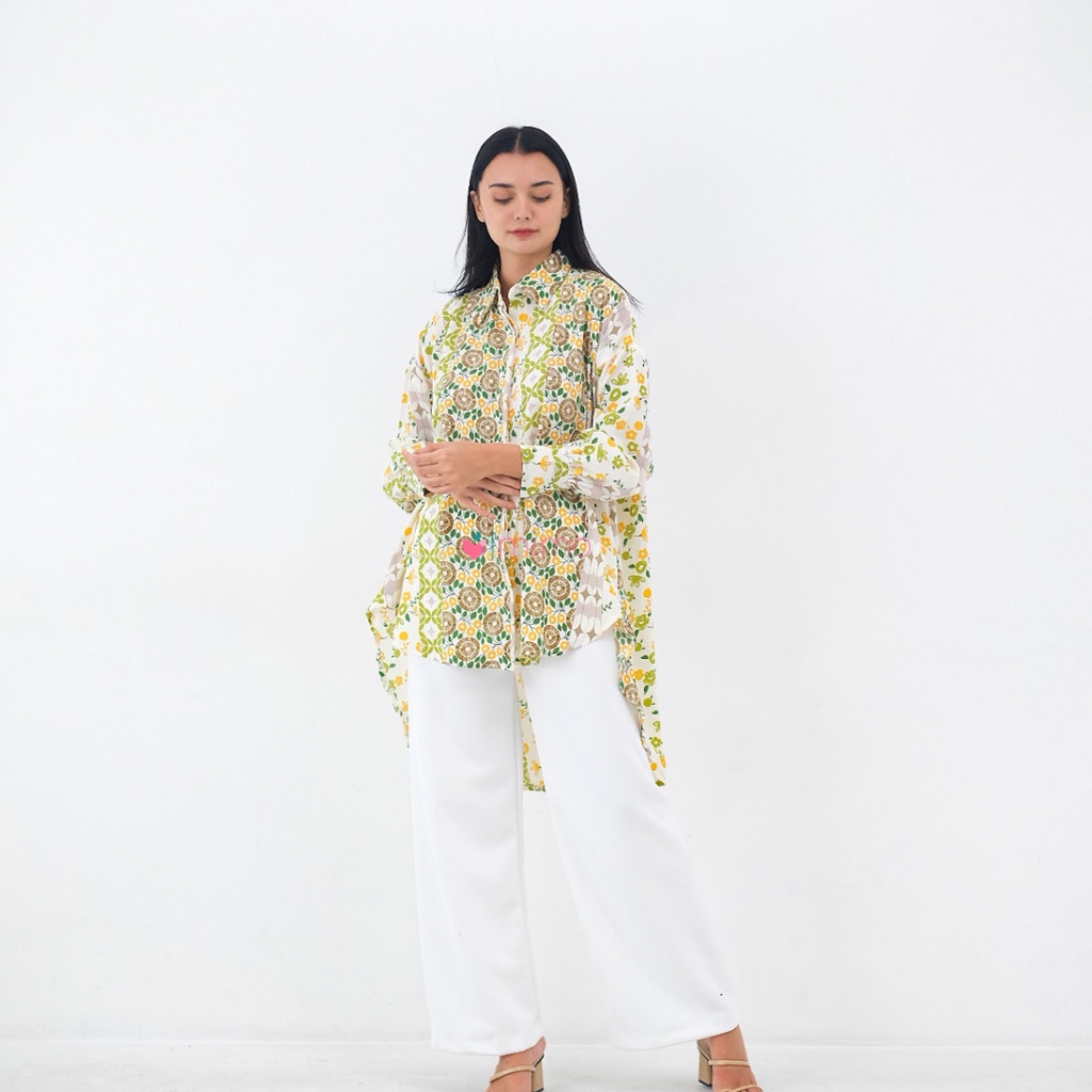 Mimo Floral Satin Kemeja