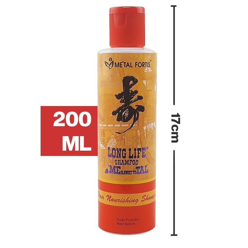 METAL FORTIS Shampo Metal 200 / 100 / 60 ML Hair Nourishing Long Life Shampoo Pembersih Dan Penumbuh Rambut MET Orange