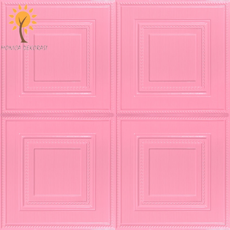 [COD] Wallpaper Dinding Foam 3D Sticker Series  70 x 70 CM Walpaper Stiker Dinding Dekorasi Kamar-PINK