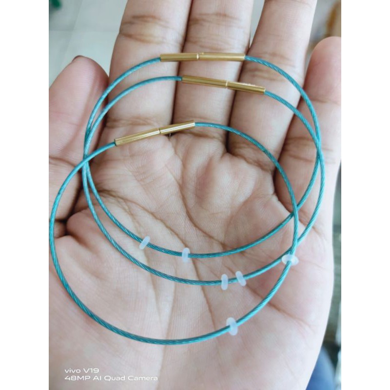 (free karet) gelang tali kawat 1mm waterproof / gelang lidi